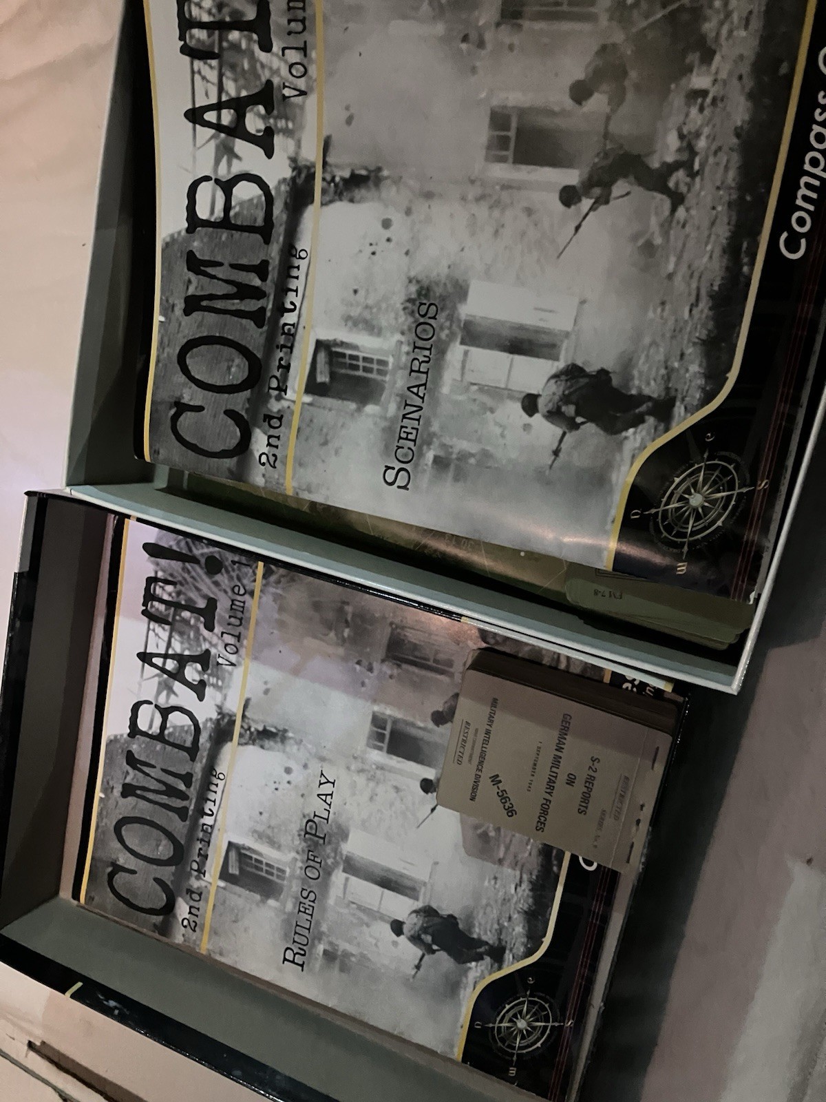 Combat! Volume 1 Open w/ Cards in Factory Box By Compass Games – No Unit Tokens
