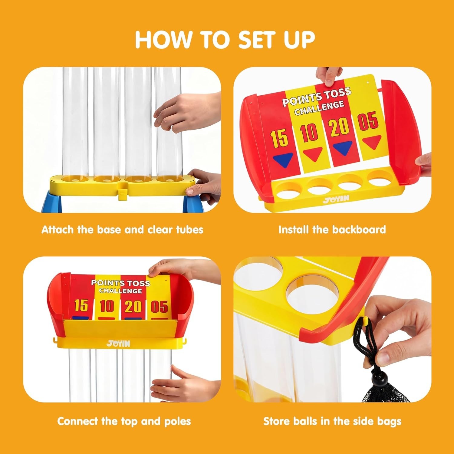 Giant 4-in-a-Row Toss & Score Game for Kids Adults Indoor Outdoor Yard