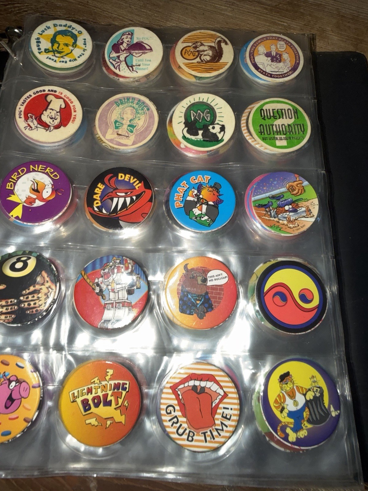 1990s Original 299 POGS & 10 Slammers/Game Boards/Notebook/Plastic storage box