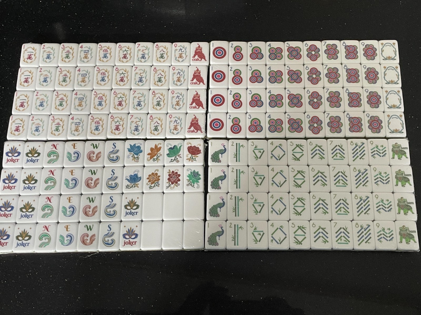 NEW American Mahjong Tiles Set – 160 Tiles, 4-layer engraved acrylic ( Orange)