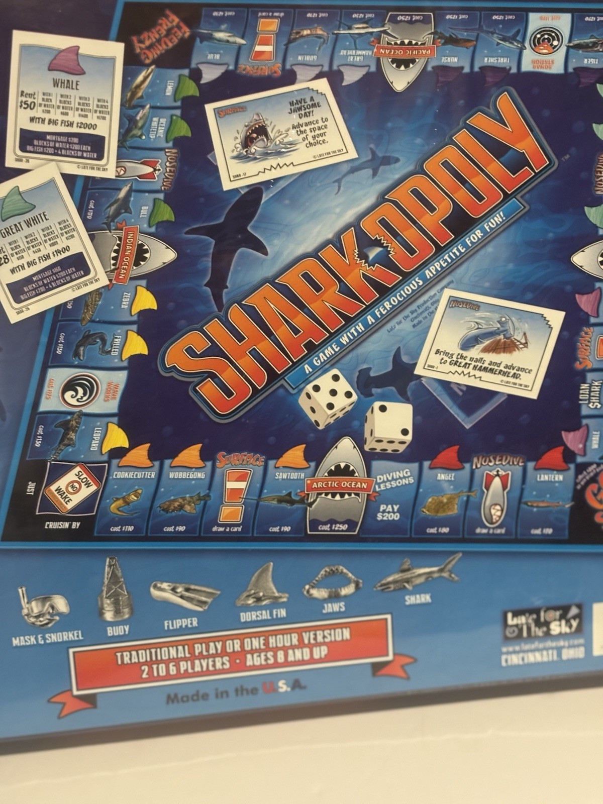 NEW Sharkopoly Board Game Ages 8 Up Shark Mania