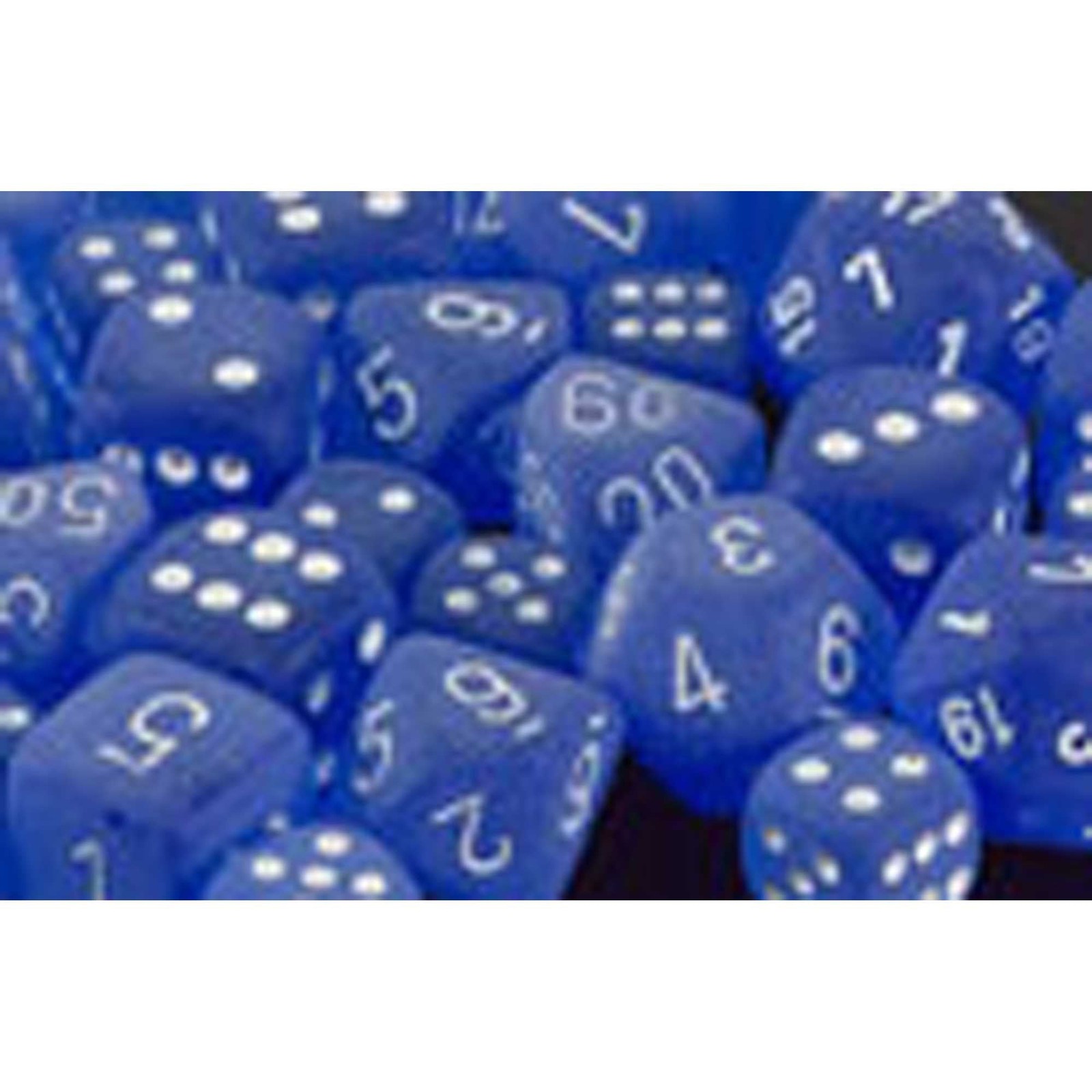 12mm d6 Dice Block: Frosted Blue with White