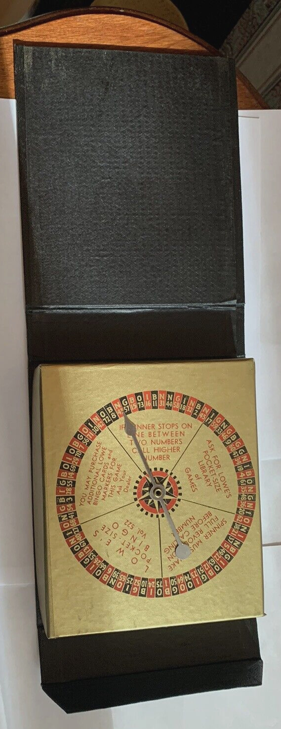Vintage Lowe’s Pocket Size Bingo Vol. 522 wood markers, vintage bingo game