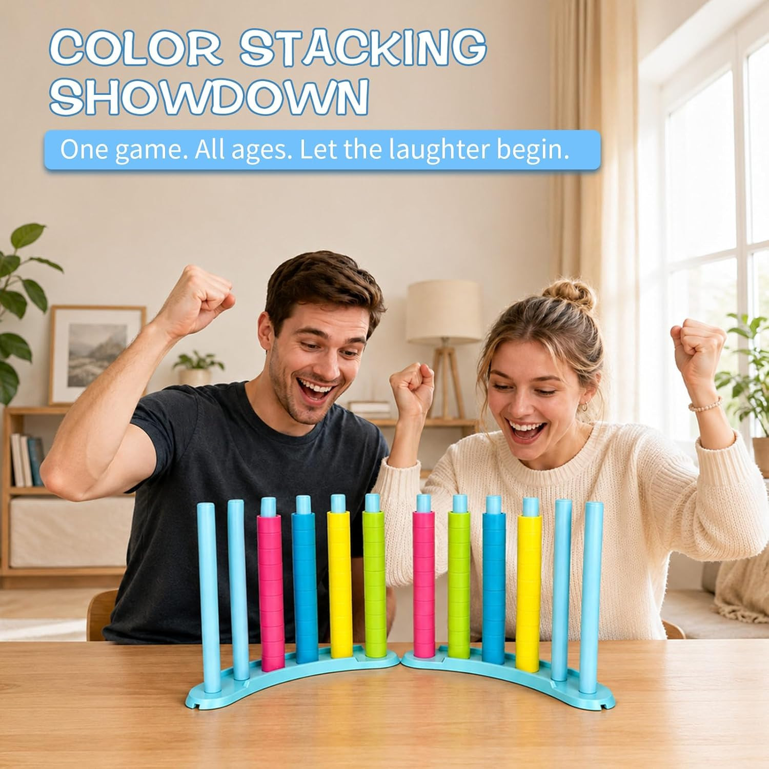 Color Matching Challenge Game 2 Pack – Fast Pattern Color Sorting & Stacking Toy