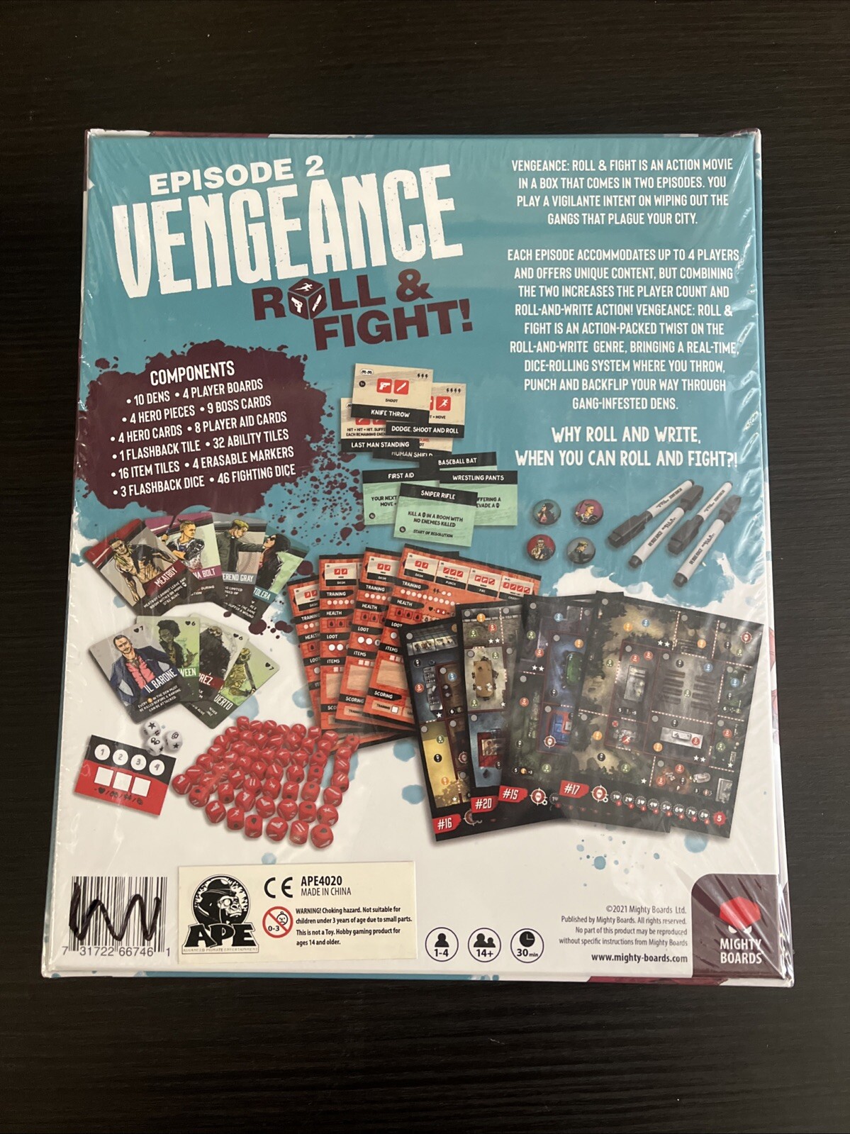 APE Games Vengeance: Roll & Fight Episode 2- Board Game, 1-4 Players New Sealed