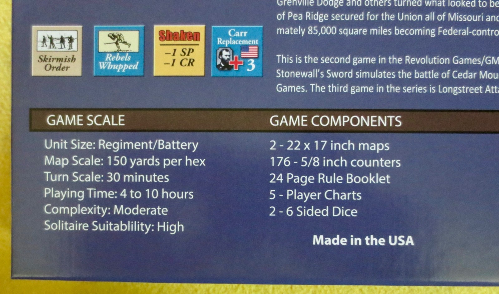 Thunder in the Ozarks Battle for Pea Ridge, March 1862 Revolution Game unpunched