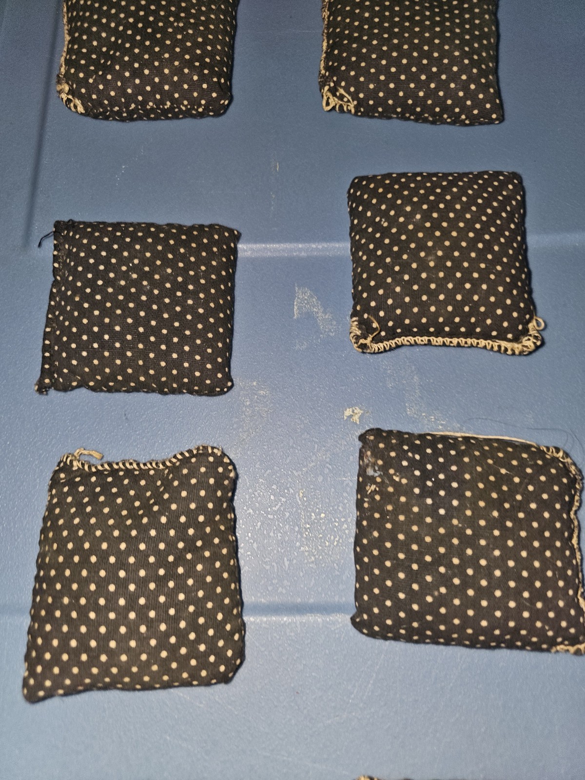 Original Ideal Toss Across 8 Blue Bean Bags Replacement Pieces Vtg Tic Tac Toe