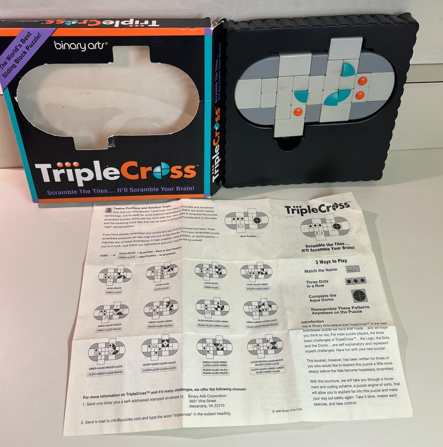TripleCross Sliding Block Puzzle, Scramble the Tiles, It’ll Scramble Your Brain!