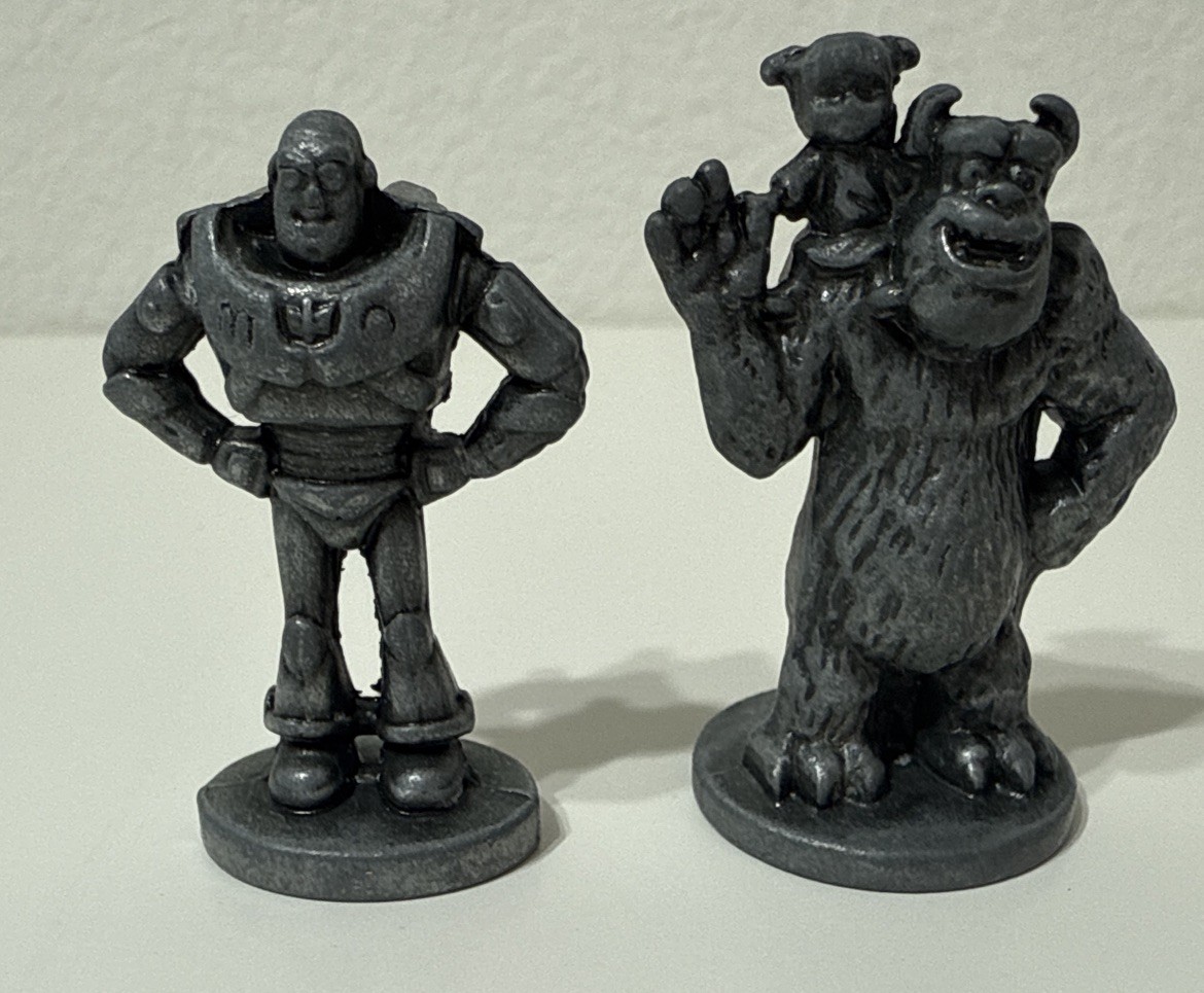 Disney Pewter Figurines Tokens Monopoly Pixar Edition Board Game Scully Buzz 2pc