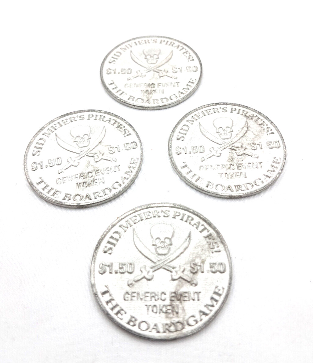 Set of 4 Eagle Games Sid Meier’s Pirates! Generic Event Token Origins 2005