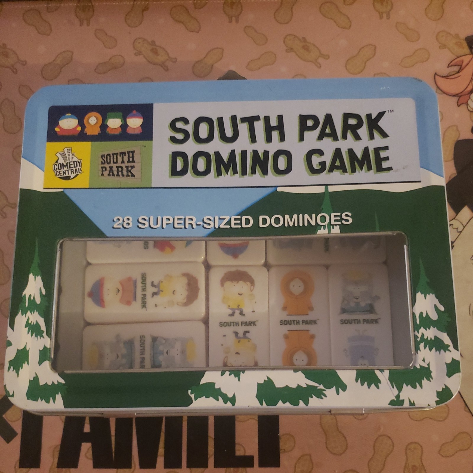 South Park Comedy Central Domino Game 28 Super-Sized Dominoes With Lunch Box Toy