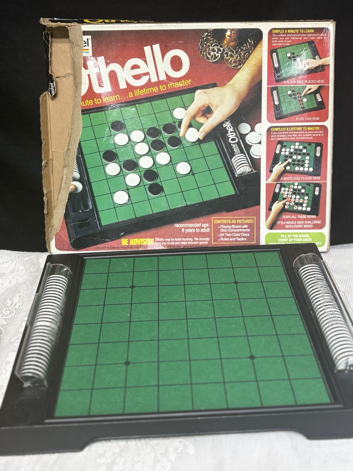 Vtg Othello Board Game Gabriel In Original Box 1978 Replacement Parts 62 Discs