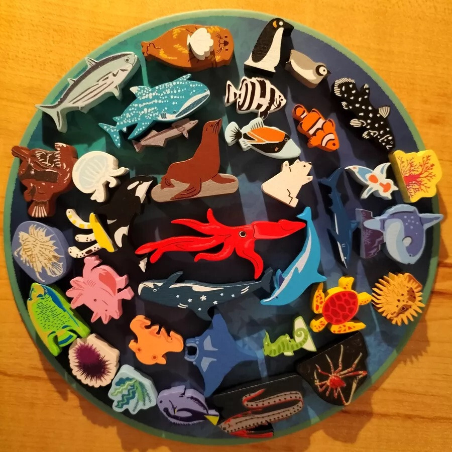 AQUA GARDEN – Screen Printed Wooden Fish – NEW/RARE