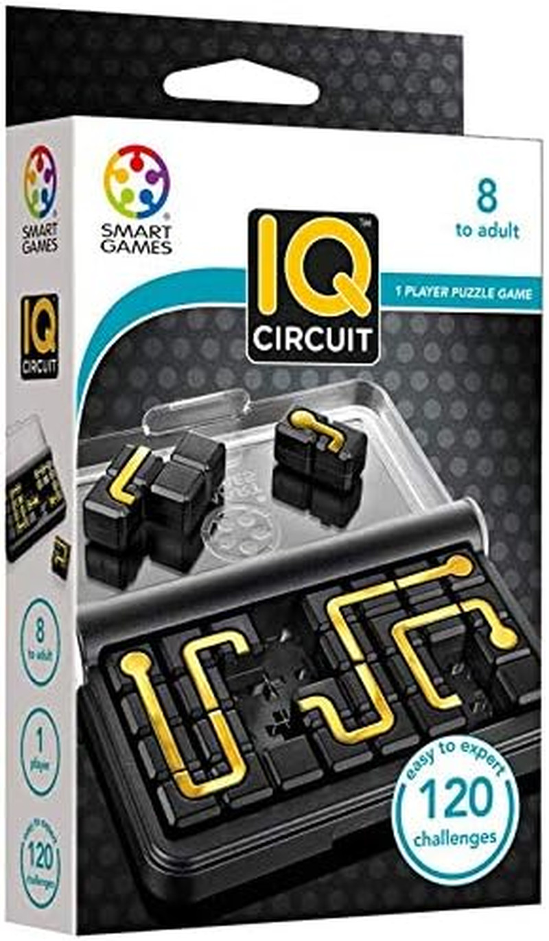 Smartgames IQ Circuit Portable Travel Game with 120 Challenges for Ages 8-Adult