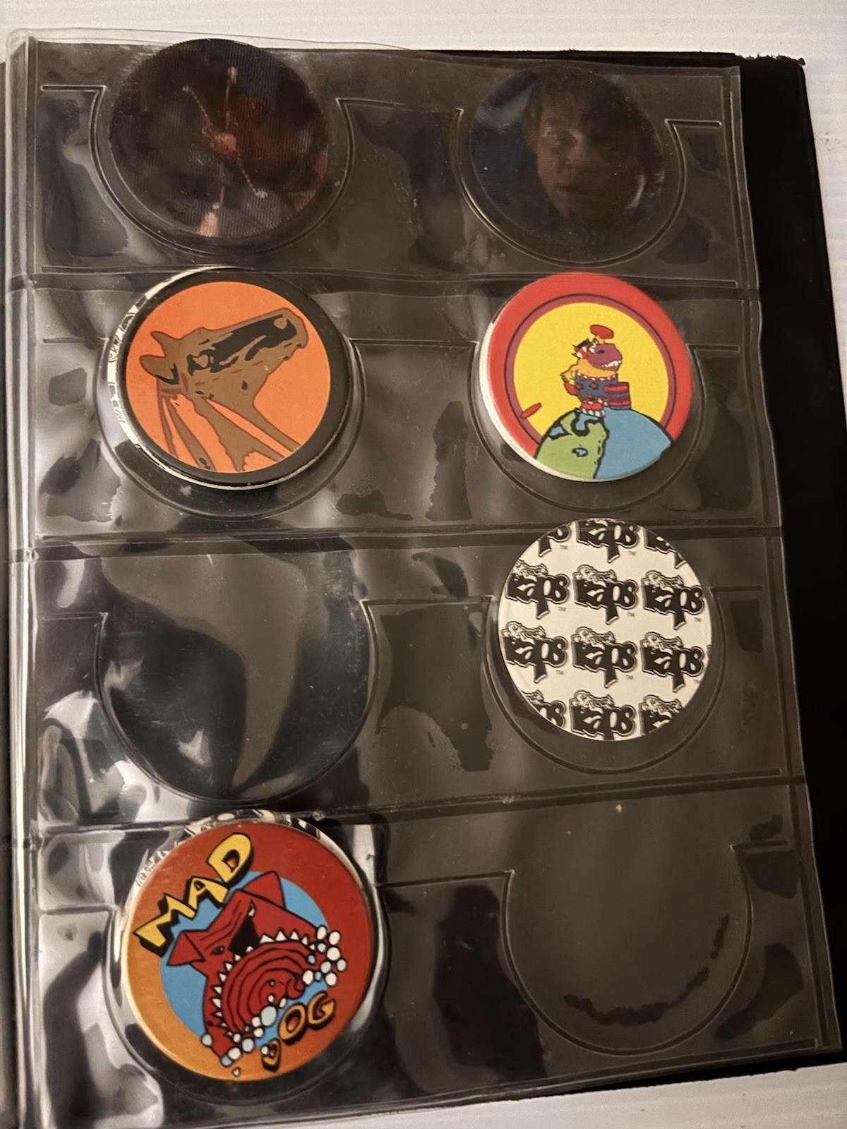8 Page Pog Cap Album With 118 Pogs