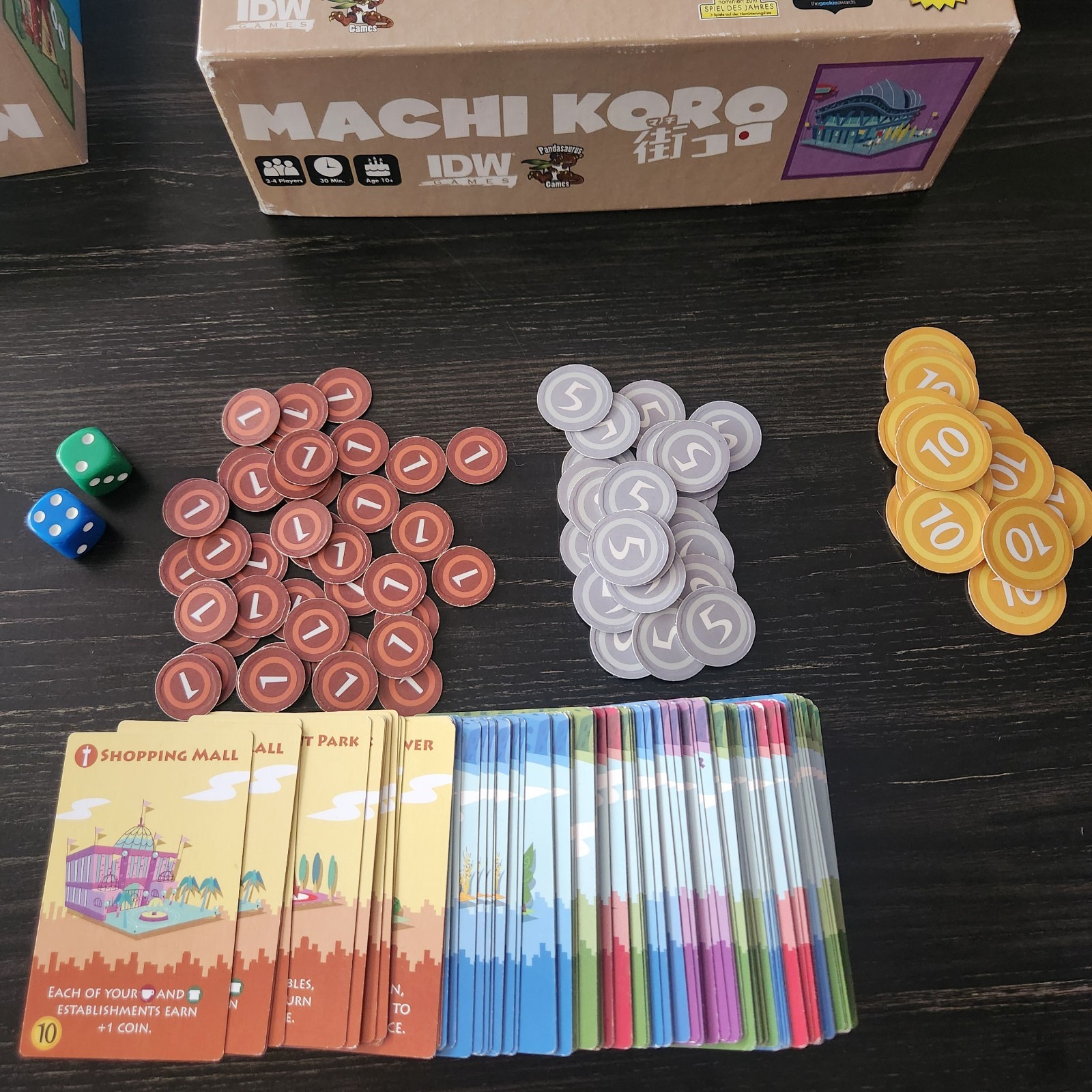 Machi Koro Fast Paced City Building Dice Rolling Card Game IDW Games