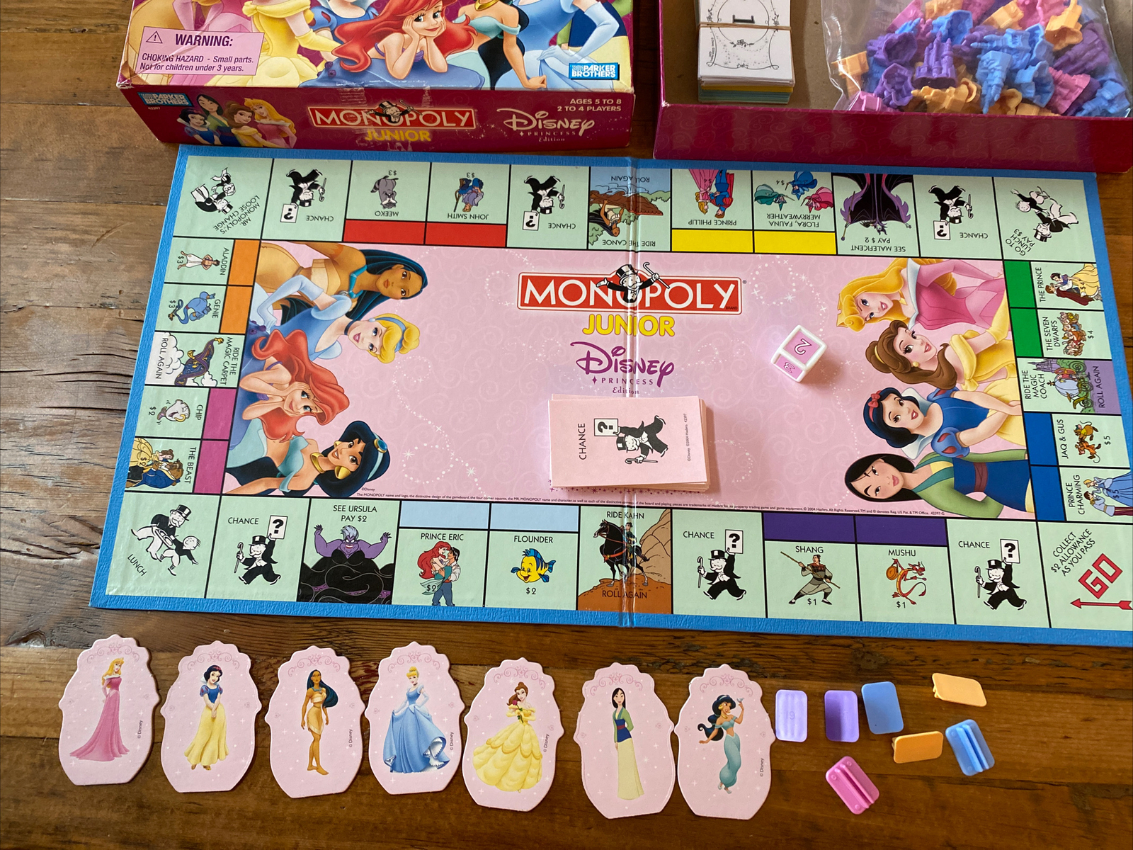 Monopoly Junior Jr Disney Princess Edition Parker Brothers Ages 5 to 8