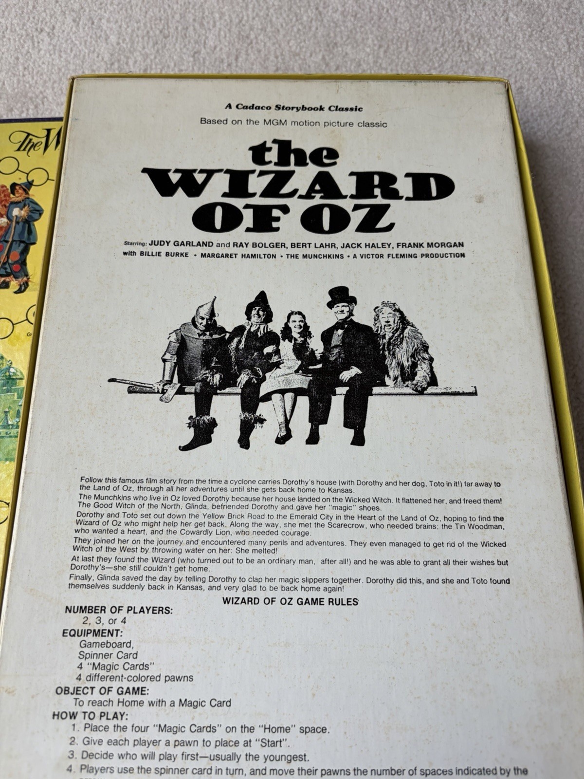 Vintage 1974 Cadaco Wizard of Oz Board Game No 406 Complete MGM Movie Classic