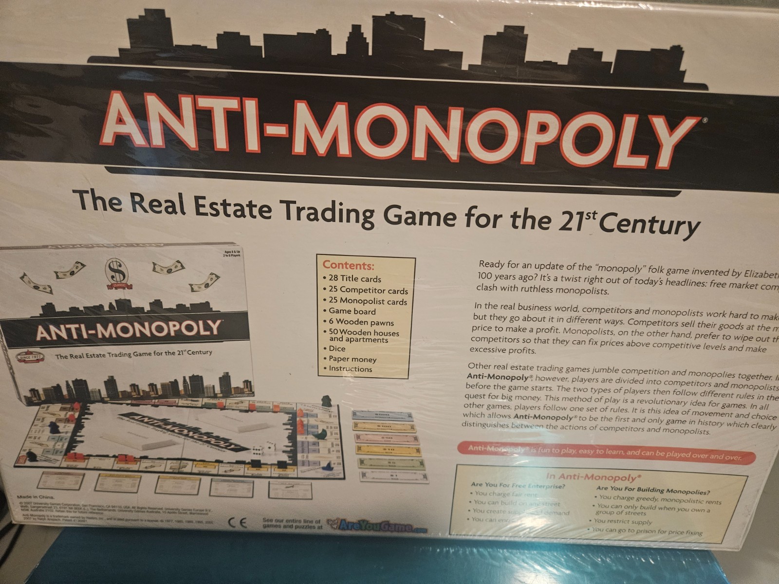 NEW Anti Monopoly Board Game Brand New and Sealed 2007 Realestate Trading Gam