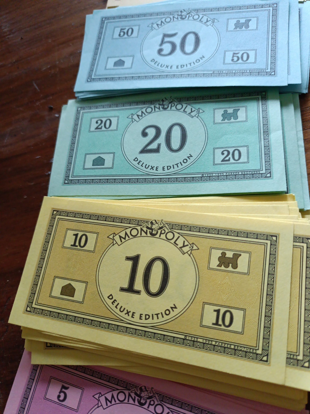 1995 Monopoly Deluxe Edition Replacement Parts Play Money Cash Dollars Huge Lot