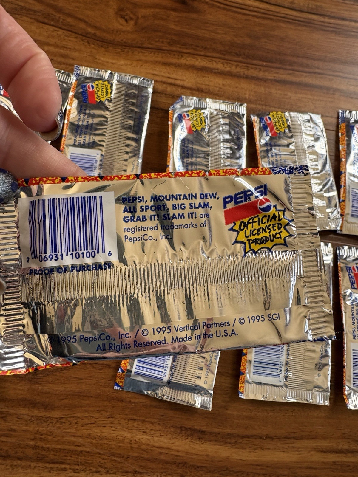 Pepsi Big Slam Caps Pogs VTG sealed pack pog caps Lot Of 10 Sealed Packs 1995