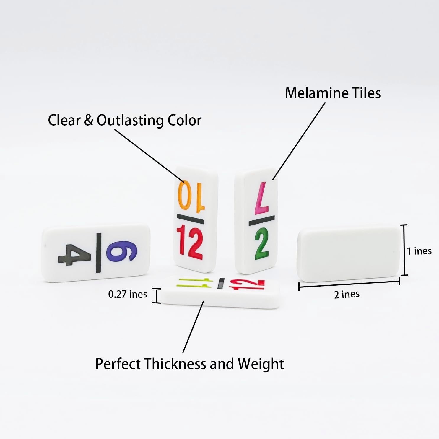 Mexican Train Dominoes with Numbers, Color Double 12 Numerical Domine Set