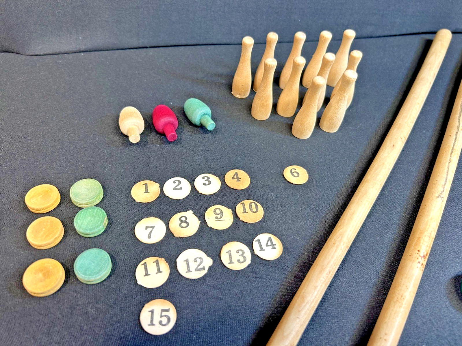 Vintage 1960s Carrom Double Sided Board PLUS Game Pieces and Box! Game no. 106
