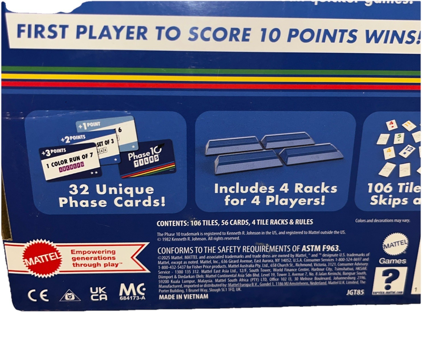 Phase 10 Tiles Game-Rummy Play for 2-4 Players with Unique Phases Ages 7+ C5