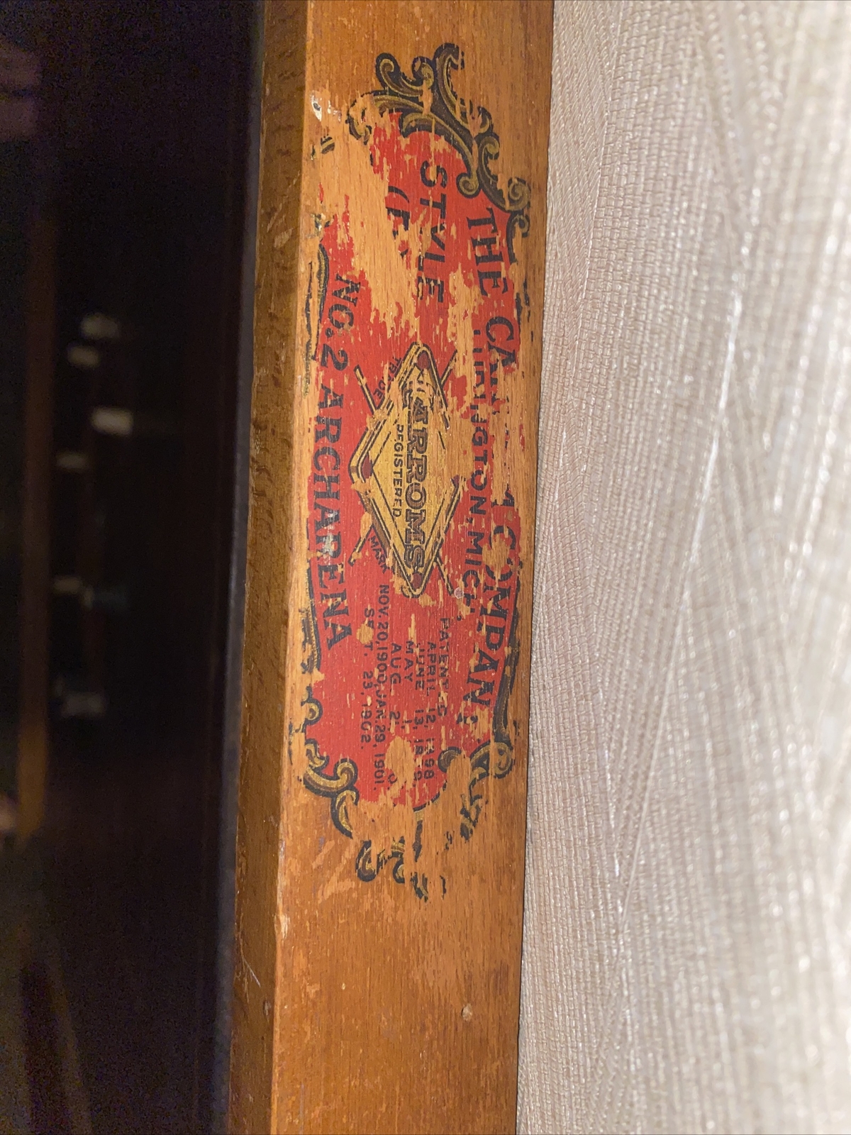 Antique 1913 Archarena Wood Game Board With game Pieces Great Wall Decor