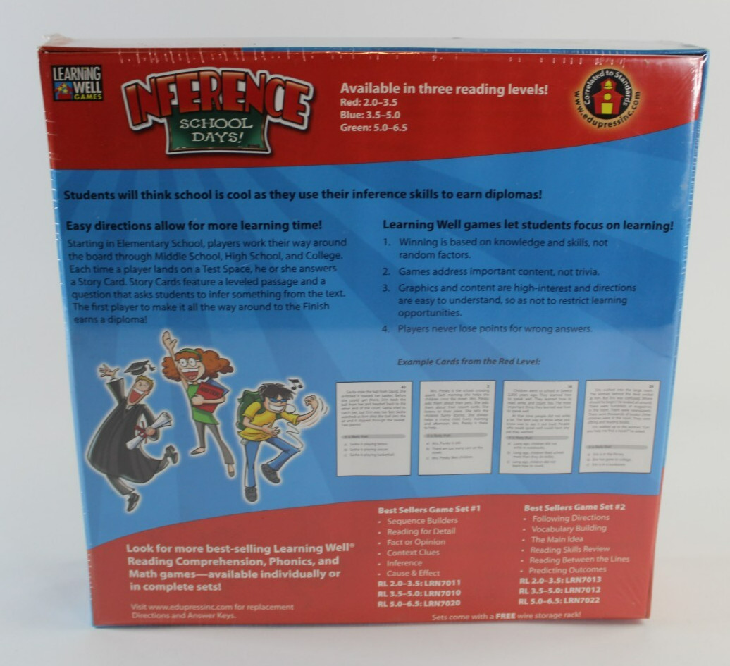 Inference School Days Board Game Learning Well Reading Skills RL 5.0-6.5 NEW