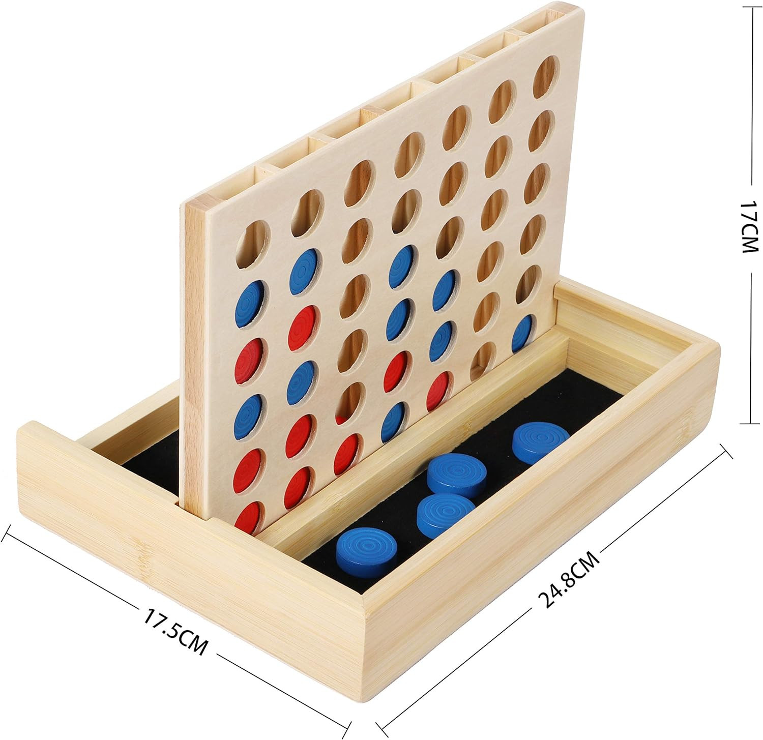 TOWO Wooden 4 in a Row Game – Classic Strategy Game for Adults Children-Connect