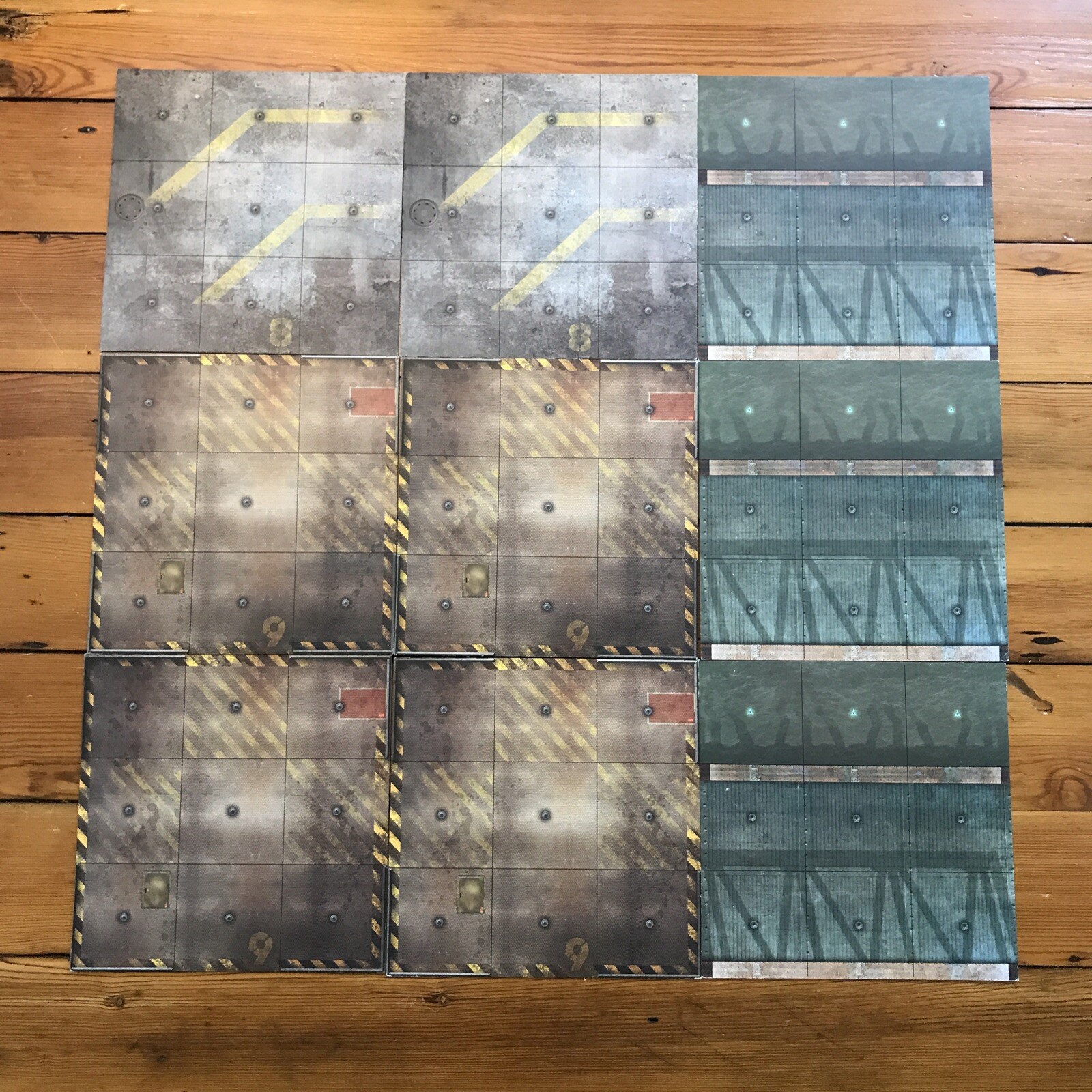 Set Lot 9 Dust Tactics 11” Square Metal Snow Landing Pads Game Boards
