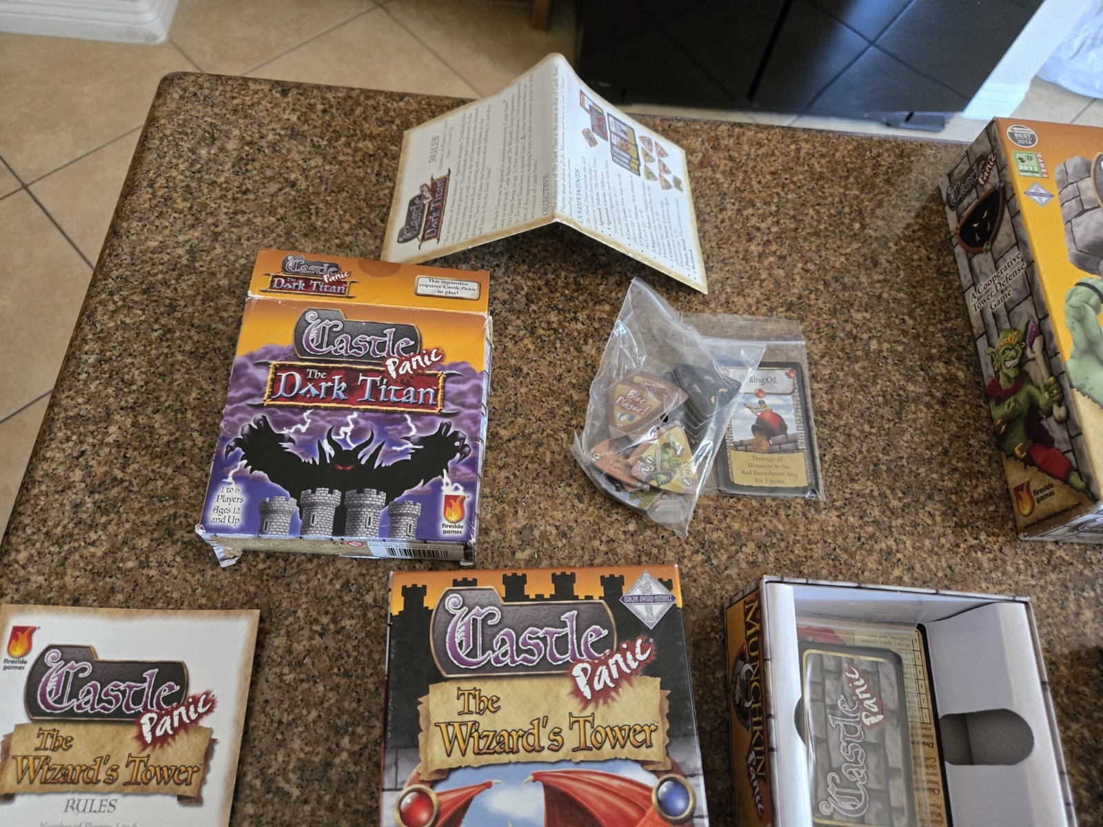 Castle Panic 1st Ed. LOT W/Wizards Tower & Dark Titan
