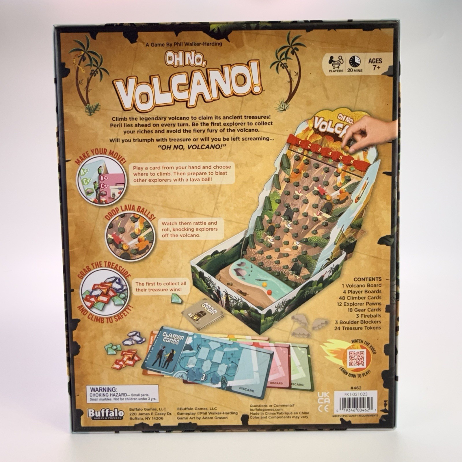 Buffalo Games Oh No Volcano Board Game Treasure Seeking – Complete