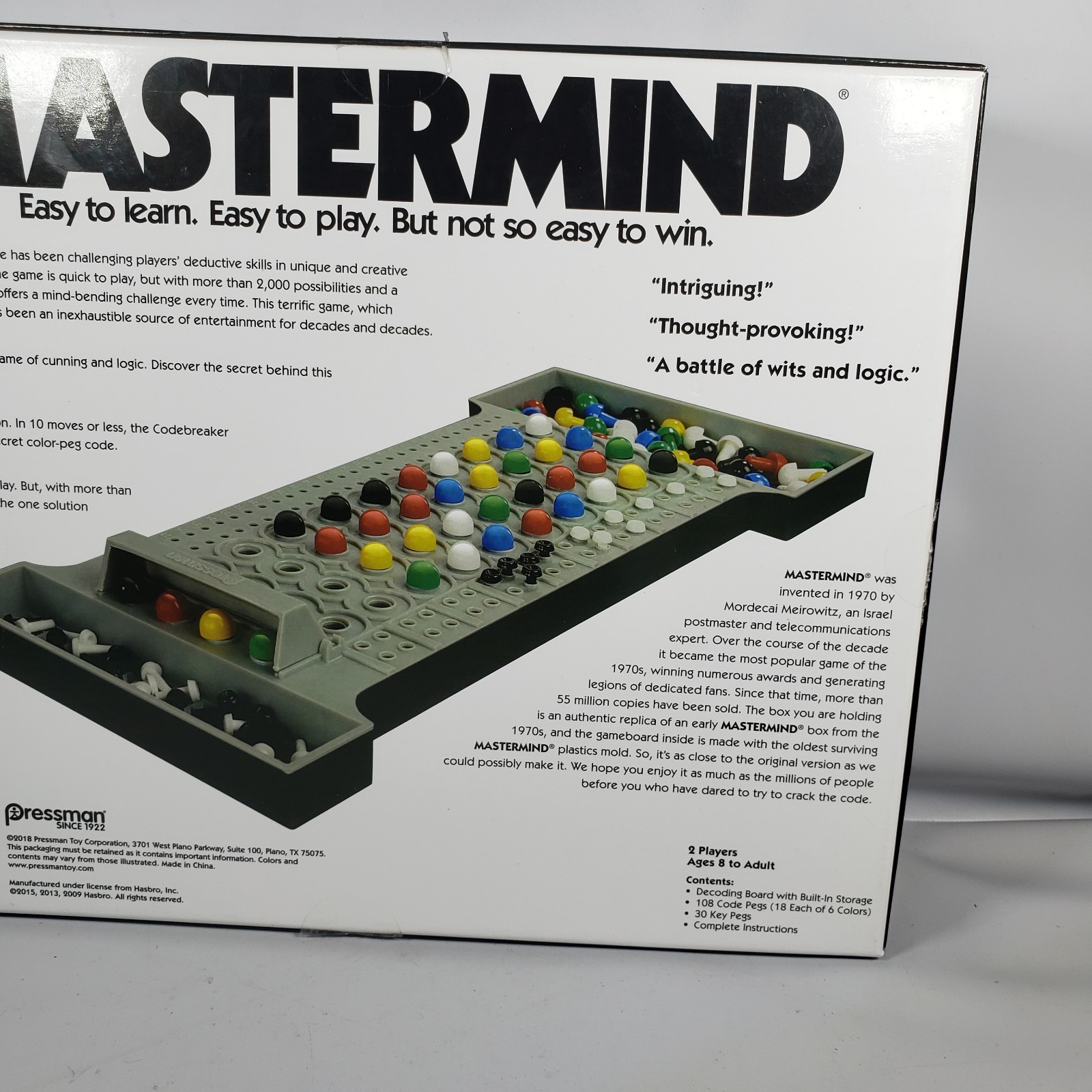 Pressman Retro Mastermind Game Memory Strategy Board Game OPEN BOX Sealed Parts