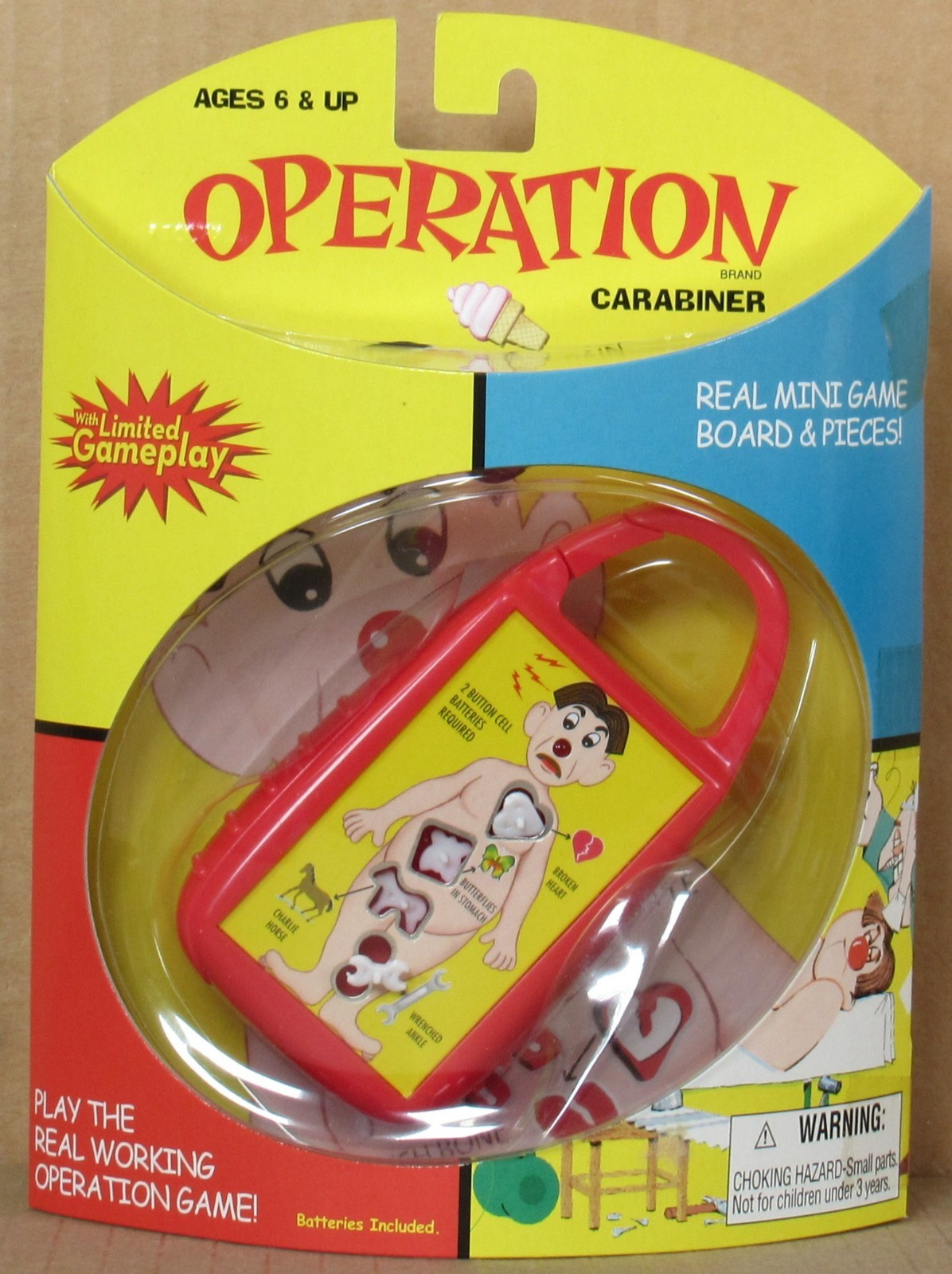 Mini “Operation” Game Carabiner by Hasbro/Basic Fun 2007 NIP