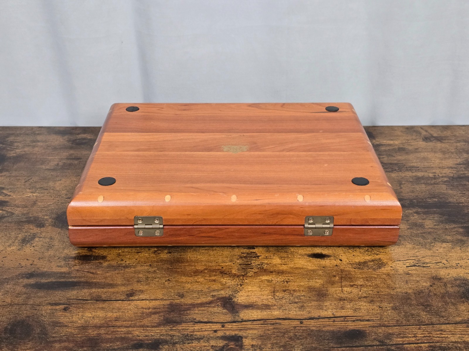1999 NOBLE GAMES Limited Edition DAVID RIPLEY 66/250 Leather & Wood Backgammon!