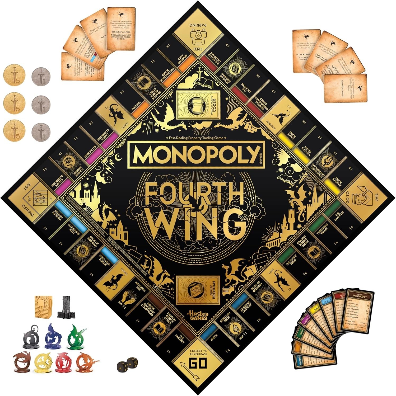 Monopoly Fourth Wing Edition Board Game for Adults Fourth Wing Game 2-6 Players