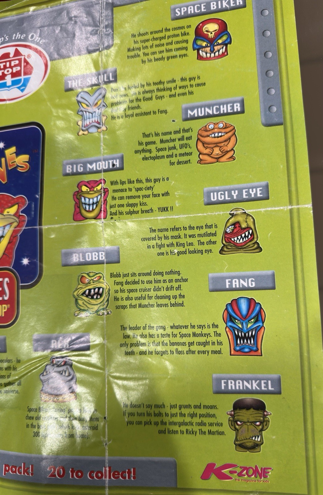 Gogo’s Crazy Bones Sunblest Aliens Ice Cream Australia 2001 K-Zone Tip Top Bundle