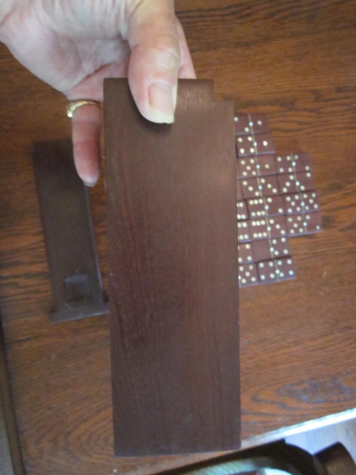 1 Set of Dominos [28] c.1920 Sterling Inlaid Rosewood