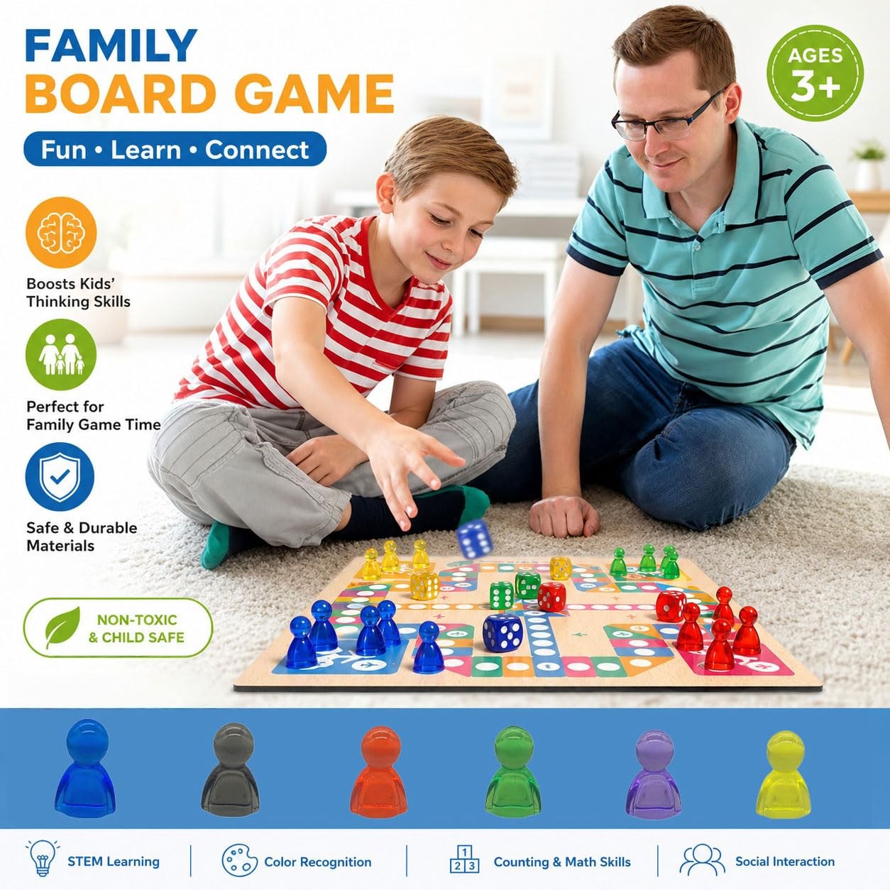Game Pawns,120 Pieces,6 Colors,Translucent Game Pieces