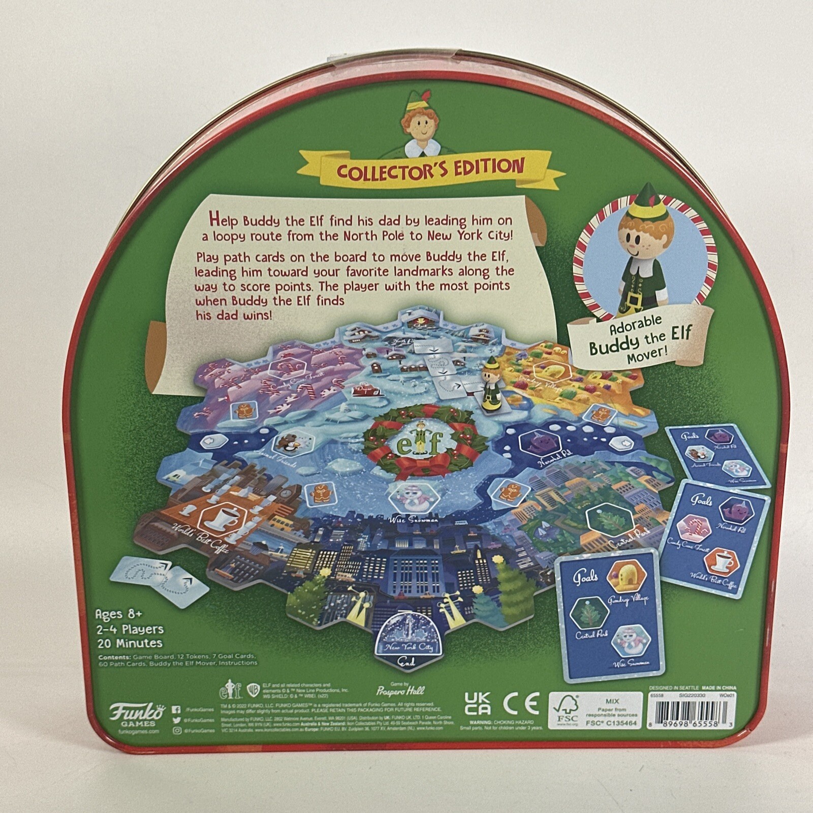 Elf – Journey From The North Pole Board Game Collector’s Edition Tin, FUNKO Game