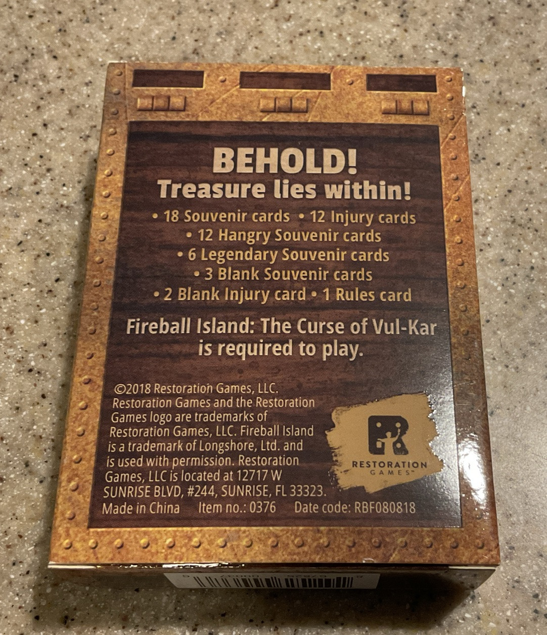 Fireball Island Treasure Trove Campaign Kickstarter Promo Card Deck Unused?
