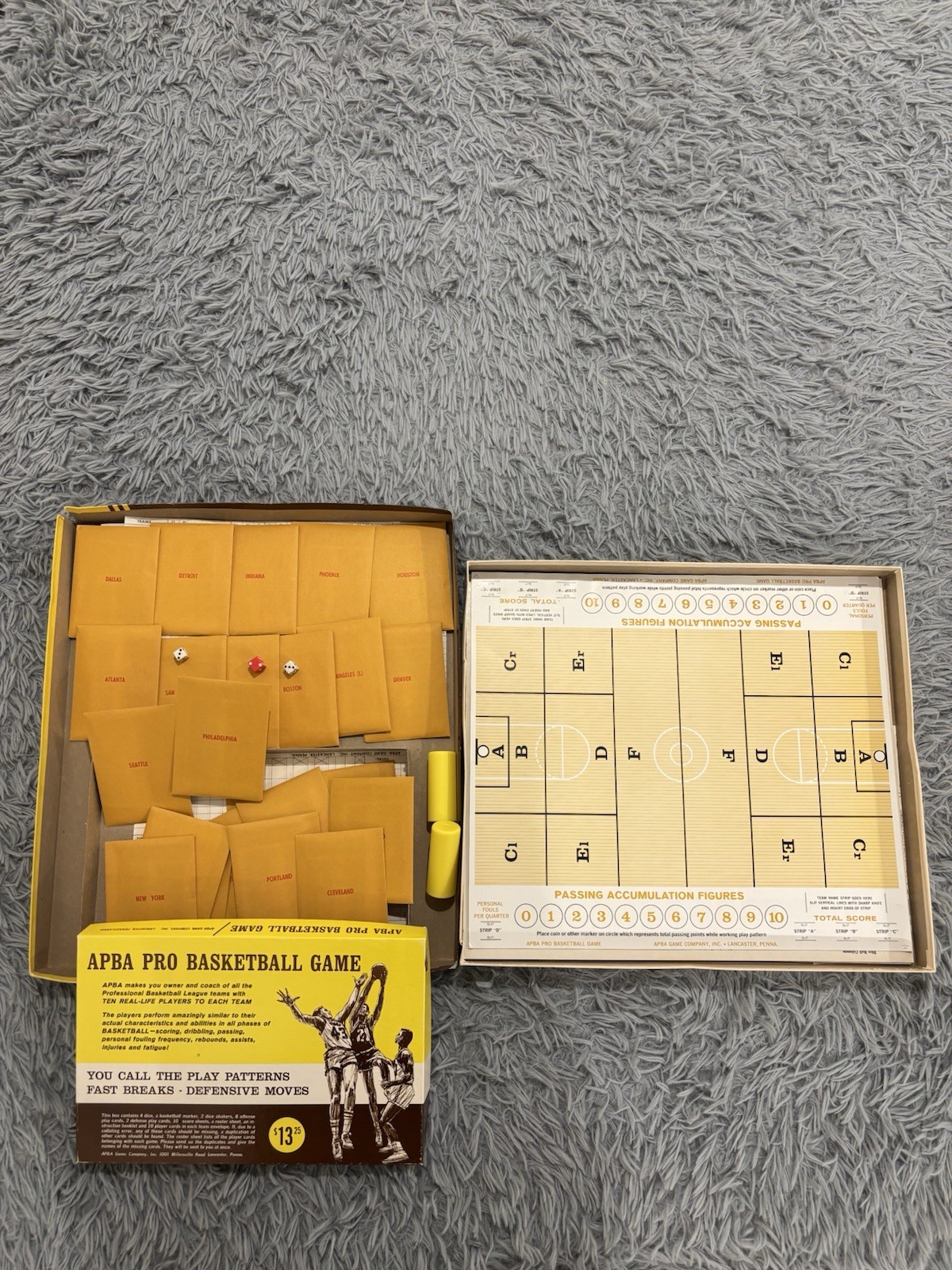 APBA Game Company NBA Pro Basketball : 1965-66 NBA SEASON Player Real Stats