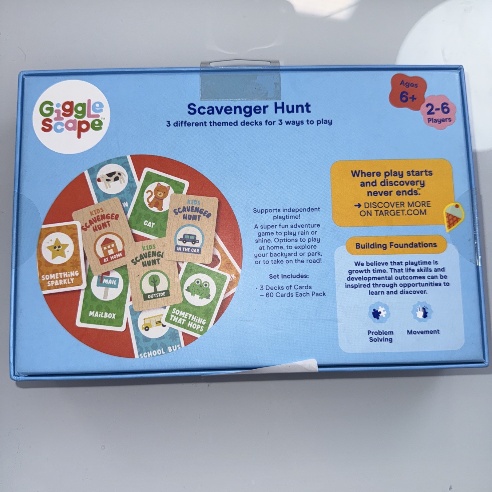 Giggle Scape Scavenger Hunt – 3 Decks 60 Cards Each 2-6 Players