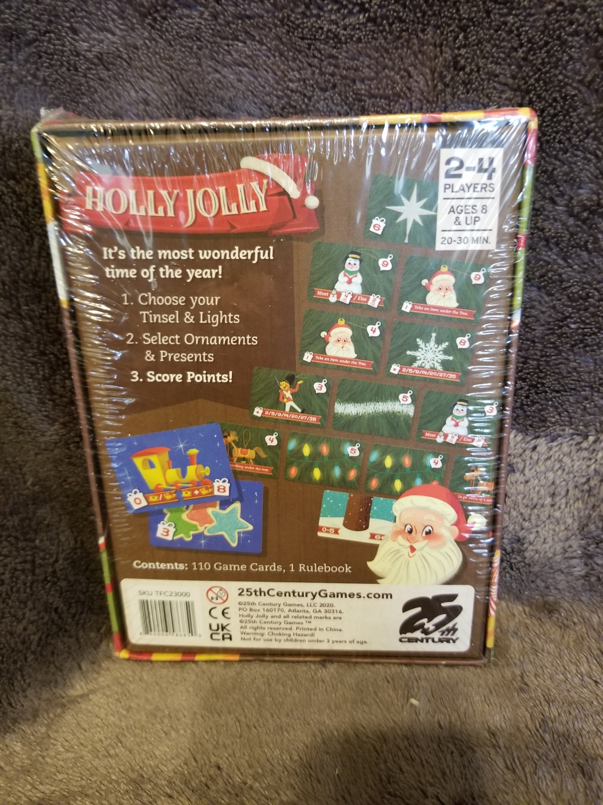 Holly Jolly Card Game .. Trim Your Tree Christmas Stocking Stuffer 2-4 Players