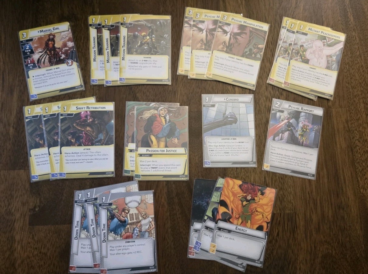 Marvel Champions Phoenix Hero Pack Expansion, Used. MISSING CARDS (2)