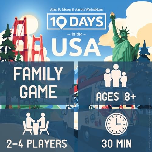 10 Days in the USA Fun Educational Tabletop Game for All Ages Travel Adventure