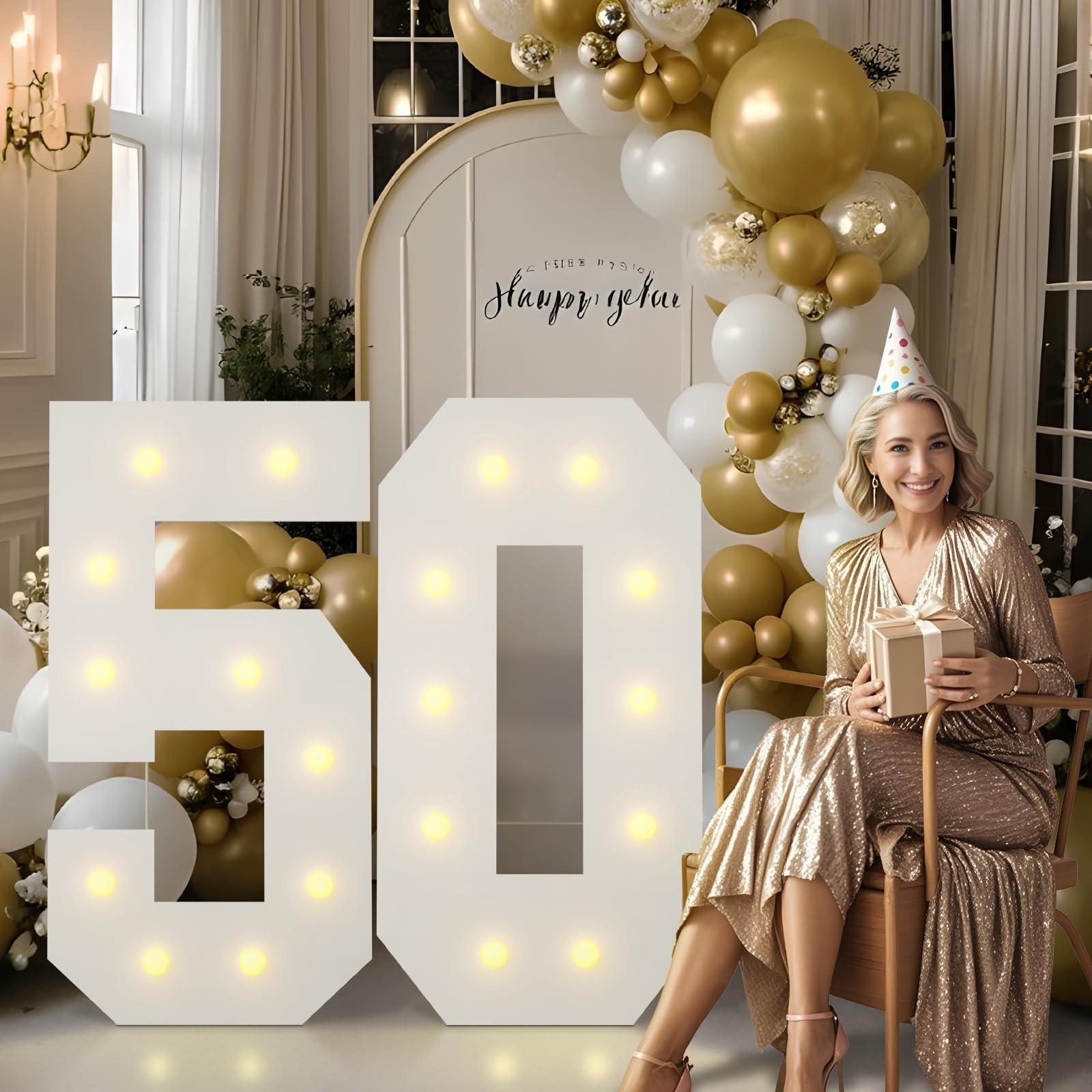 Bugame 4FT 70 Marquee Numbers, Big 70 Light Up Numbers for 4 feet, Number 70