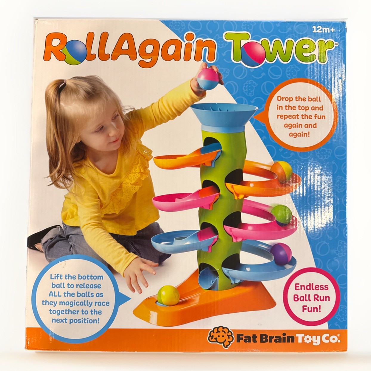 Fat Brain Toys Roll Again Tower RollAgain Ball Run Toy Complete